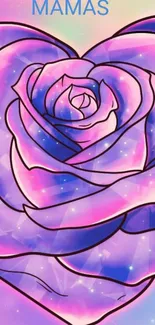 Vibrant pink and purple rose Mother's Day wallpaper design.