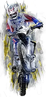 Colorful motocross rider wallpaper for phone