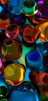 Colorful glass orbs in abstract design wallpaper