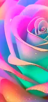 Vibrant multicolor rose design wallpaper.
