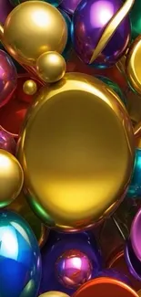 Vibrant mobile wallpaper with multicolored bubbles.