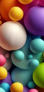 Vibrant multicolored spheres abstract wallpaper