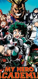 My Hero Academia action-packed anime wallpaper.