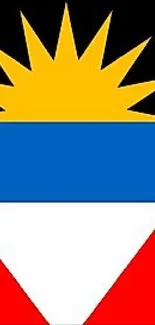 Vibrant mobile wallpaper of Antigua and Barbuda national flag.