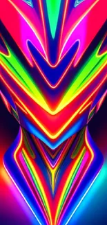 Vibrant neon abstract design with colorful fluid shapes.