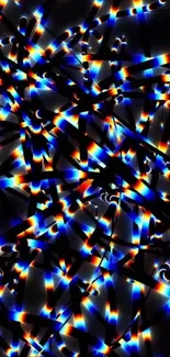 Vibrant neon abstract pattern with dynamic colors.