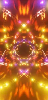 Bright neon abstract portal design wallpaper.