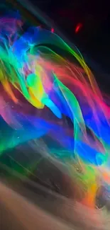 Colorful neon abstract design with vibrant flow.