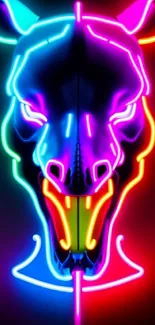 Vibrant neon animal design glowing in colorful hues.