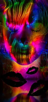 Vibrant neon art wallpaper with glowing colors and dynamic brushstrokes.