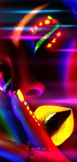 Neon art wallpaper with vibrant glowing colors.