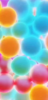 Colorful neon bubbles wallpaper for mobile screen.