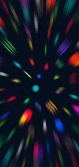 Colorful neon burst wallpaper with dynamic abstract light streaks.