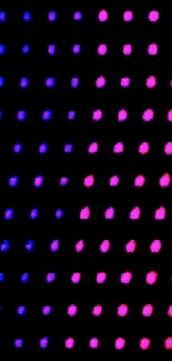 Neon gradient dots against a black background, creating a modern phone wallpaper.