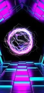 Neon energy with pink and blue vortex.