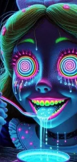 Neon surreal fantasy art with vivid colors.