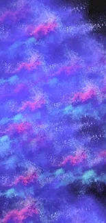 Vibrant neon galaxy wallpaper with purple, blue, and pink swirling colors.