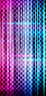 Vibrant gradient wallpaper with checkered pattern and dynamic colors for mobile phones.