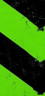 Neon green diagonal stripes on black background wallpaper.