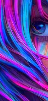 Colorful neon eye art wallpaper with vibrant hues.