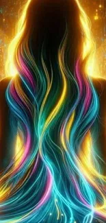 Neon hair wallpaper with vibrant colors and flowing strands.