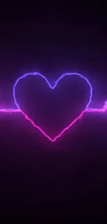 Electric neon heart with vibrant colors and glowing edges.