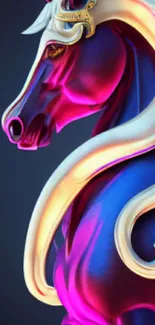 Neon horse art wallpaper in vibrant colors.