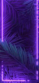 Neon jungle wallpaper with vibrant purple hues and futuristic design.