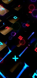 Neon keyboard wallpaper with glowing keys