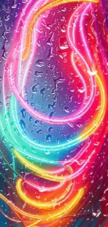 Vibrant neon light pattern wallpaper with dynamic colors.