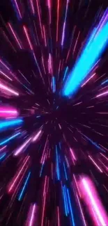 Colorful burst of neon lights in motion.