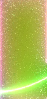 Vibrant neon wallpaper with shimmering pink and green