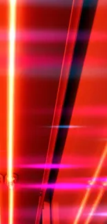 Neon red light wallpaper with vibrant glow patterns.