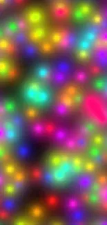 Vibrant neon light pattern with colorful glow.