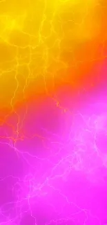 Vibrant neon pink and yellow lightning wallpaper for mobile.