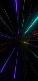 Dynamic neon lights on a dark background wallpaper.