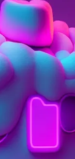 Neon marshmallow with futuristic glow in vibrant colors.