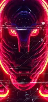 Neon mask design with vivid pink outlines