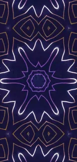 Intricate neon geometric pattern wallpaper
