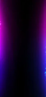 Vibrant neon phone wallpaper with pink and blue glowing effects on a dark background.