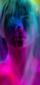 Colorful neon abstract portrait wallpaper.