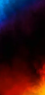 Vibrant neon smoke wallpaper with red, blue, and purple colors.