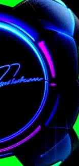 Neon soccer ball with vibrant colors