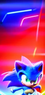 Vibrant Sonic the Hedgehog wallpaper with neon colors.