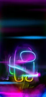 Vibrant neon space wallpaper with colorful light effects and cosmic theme.