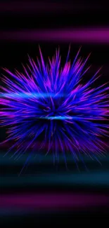 Vibrant neon spiky design on dark background.