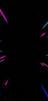 Neon streaks on black wallpaper, vibrant and dynamic mobile design.