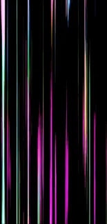 Vertical neon stripes on a black background wallpaper.