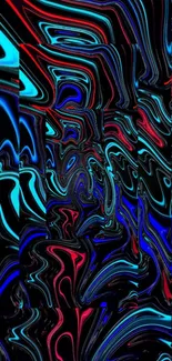 Vibrant abstract neon swirl mobile wallpaper.