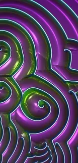 Vibrant neon swirl abstract wallpaper